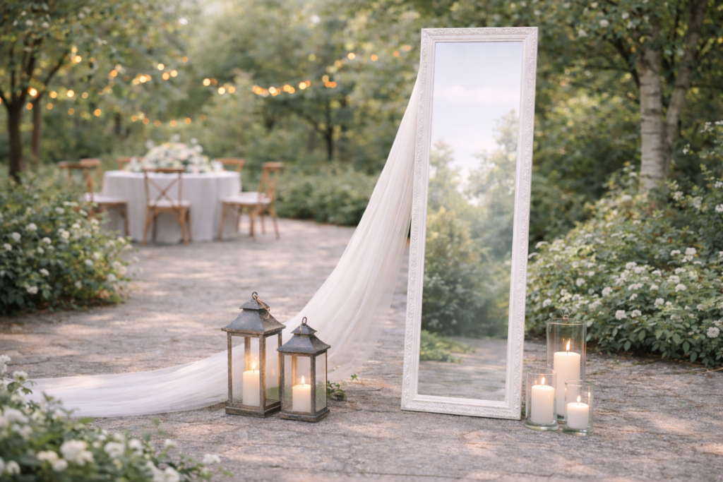 Uvítací zrcadlo na selfie fotografie