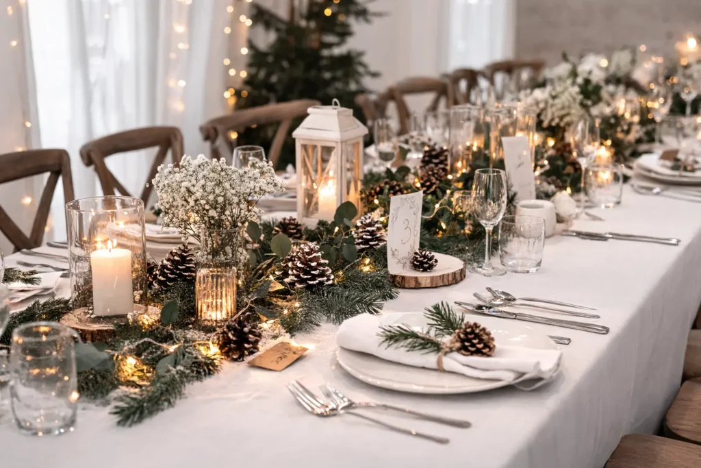 dekorace na vánoční svatbu