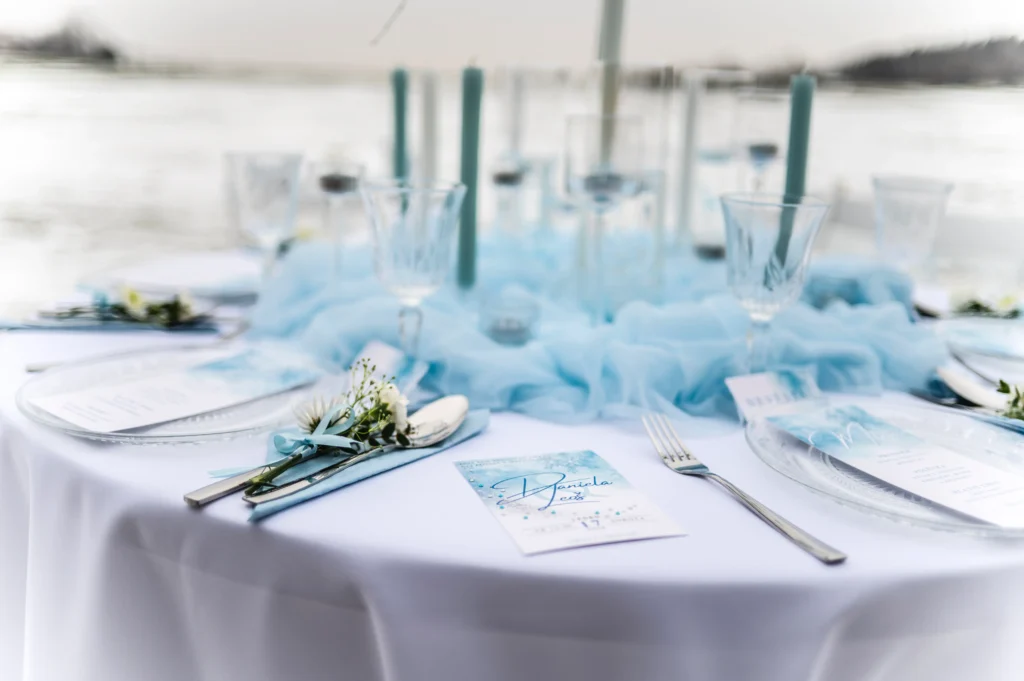 zimní svatební výzdoba