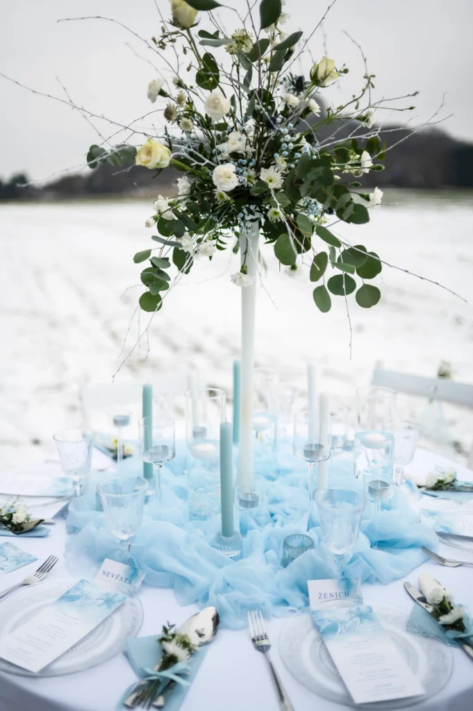 Zimní svatební výzdoba