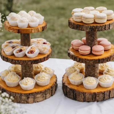 rustikální stojan do sladkého koutku