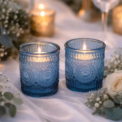 modrý svícen do relax koutku